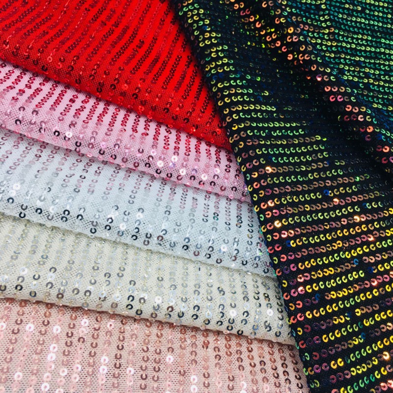 Crystal Mesh Fabric - 3mm elastische mesh pailletten glanzende stof