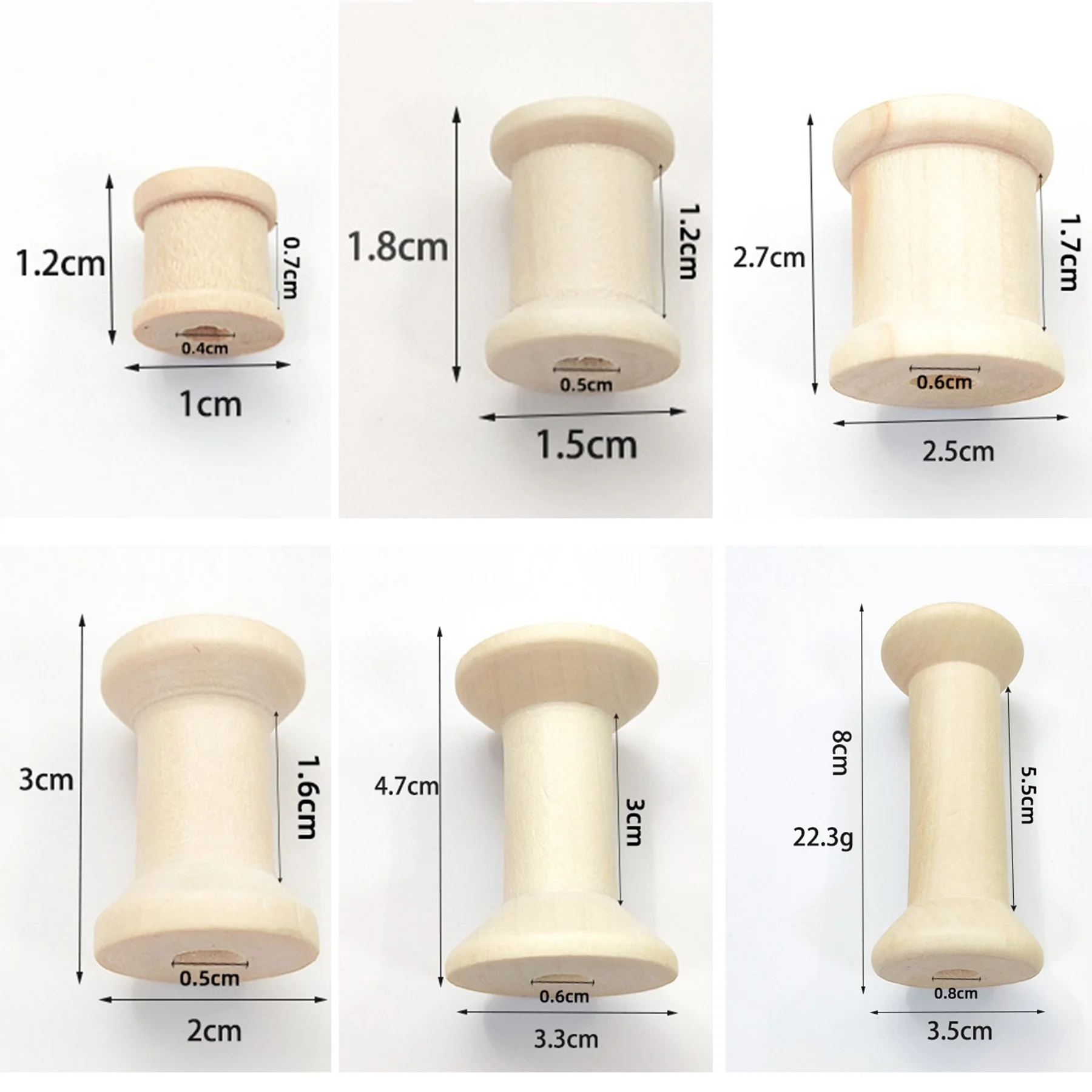 Organza Ribbon Spool - 10/5 Stuks Mini Houten Klossen Lege