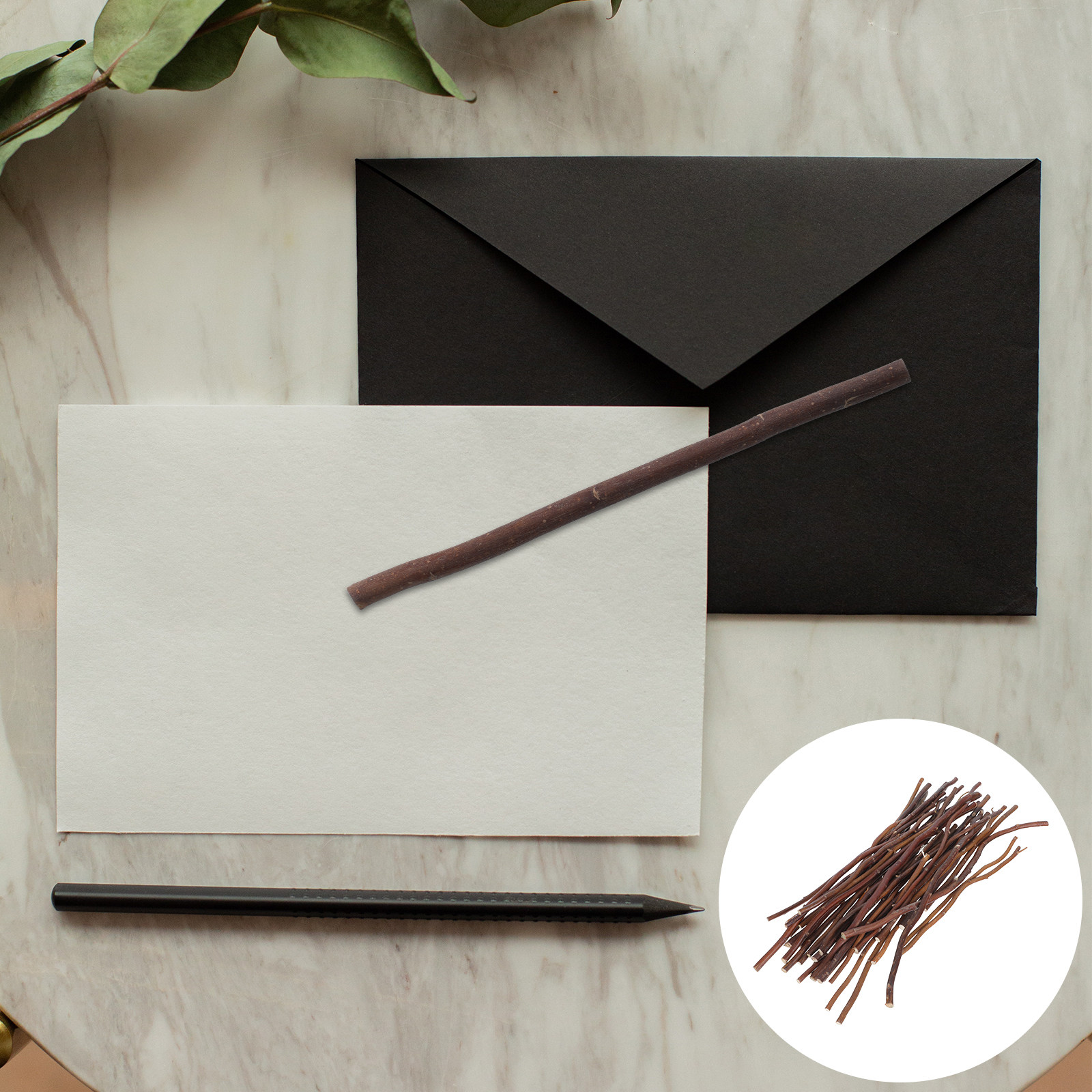 Craft Embellishments - 40 stuks ongeverfde DIY houten stokjes,