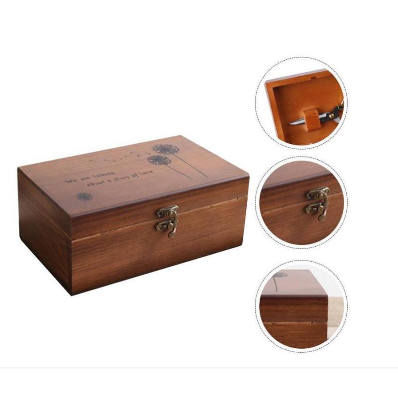 Craft Embellishment Storage - Houten naaigerei-organizer met drie compartimenten, opbergdoos