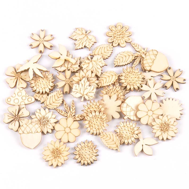Embellishments For Scrapbooking - 30 Stuks 25-30Mm Hout Diy Accessoires