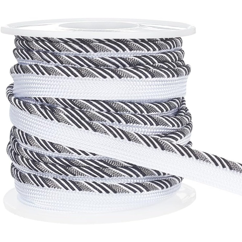Cord Trim Twisted - 10 Yard Zwart Gedraaid Lip Cord