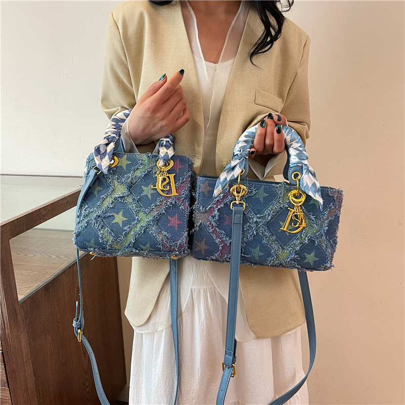 Craft Embellishment Storage - Y2K Nieuwe Denim Star-handtas voor dames