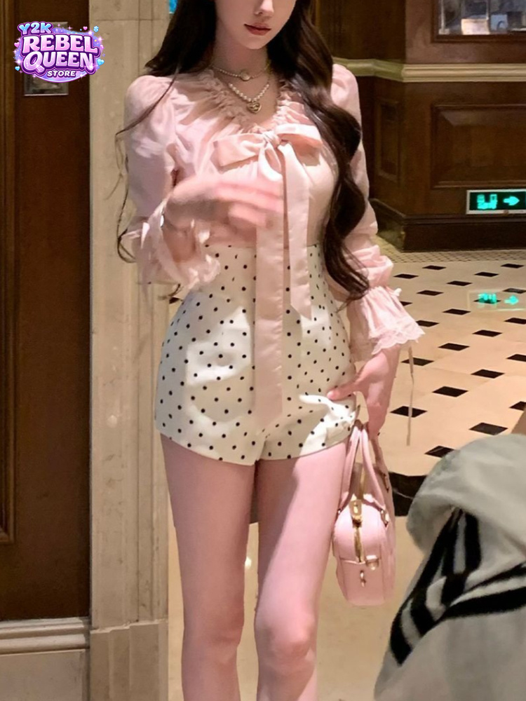 Elastic Lace Trim - Coquette Zoete Koreaanse Elegante Tweedelige Set