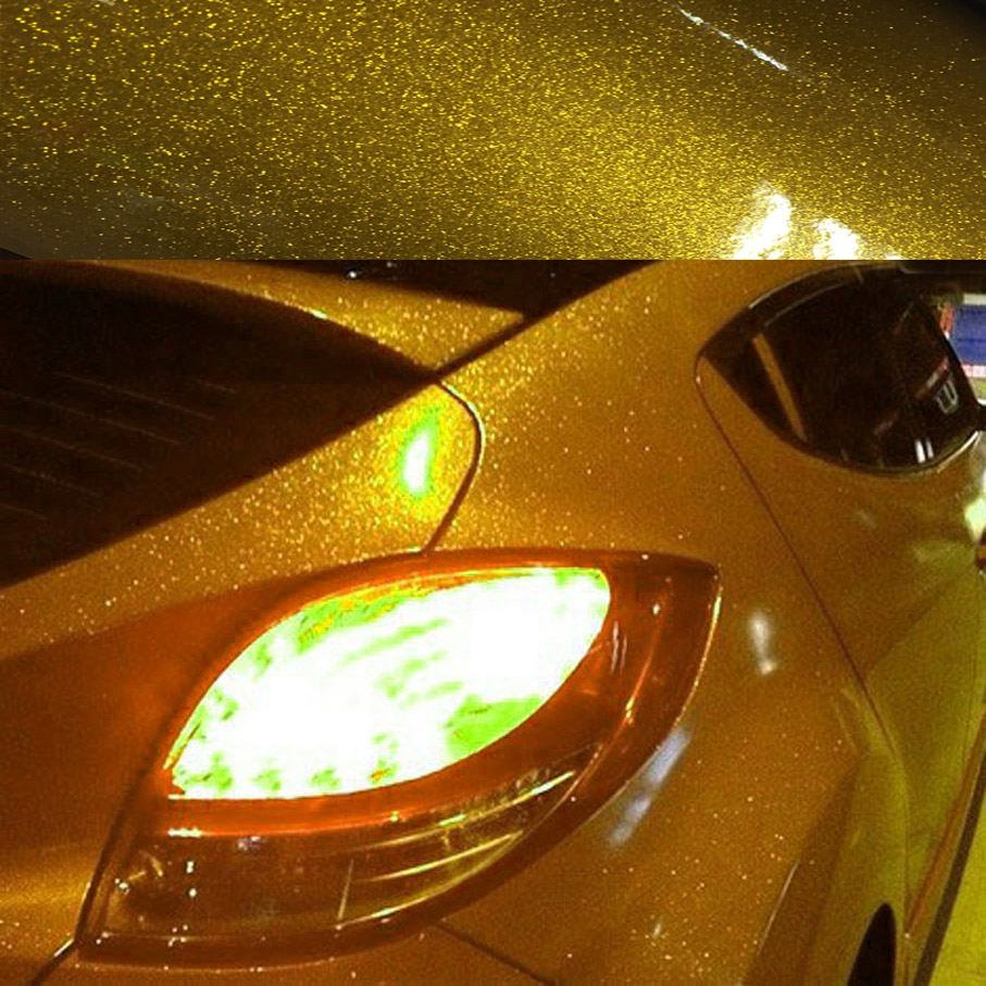 Glitter Vinyl Roll - 12/30/50/58CMX100CM/LOT Goud Hoogglans Glitter Diamant Auto