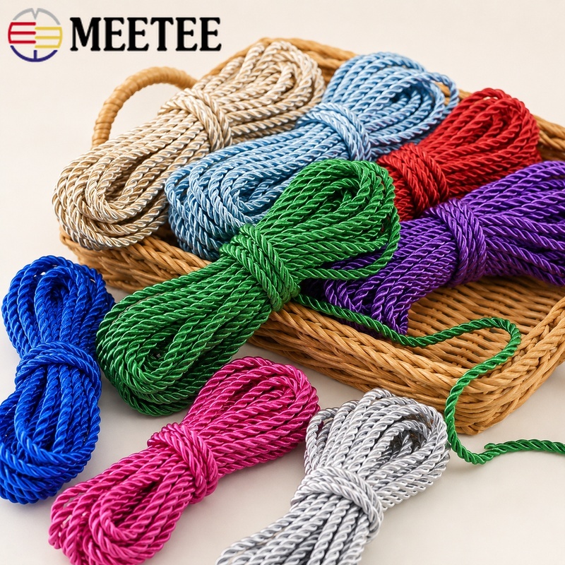 Cord Trim Twisted - 10/20M 5mm 3-strengs gedraaid nylon katoenen