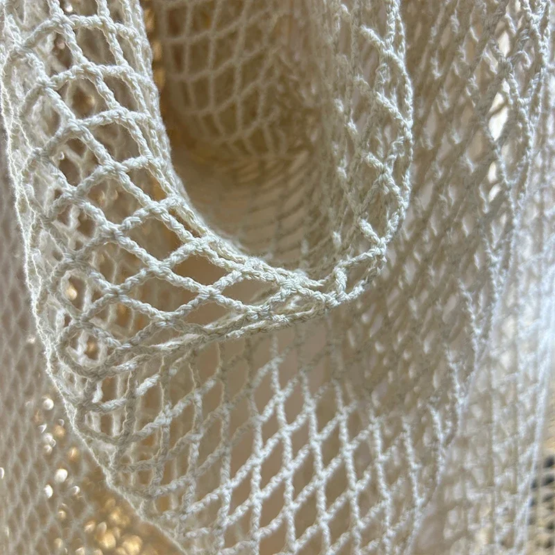 Crystal Mesh Fabric - Visnetstof Katoen Linnen Grote Mesh Diamant
