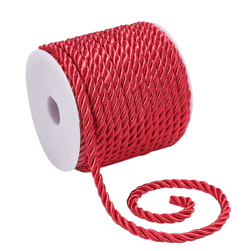 Cord Trim Twisted - 19.6 Tuin Rood Zijden Touw 3-laags