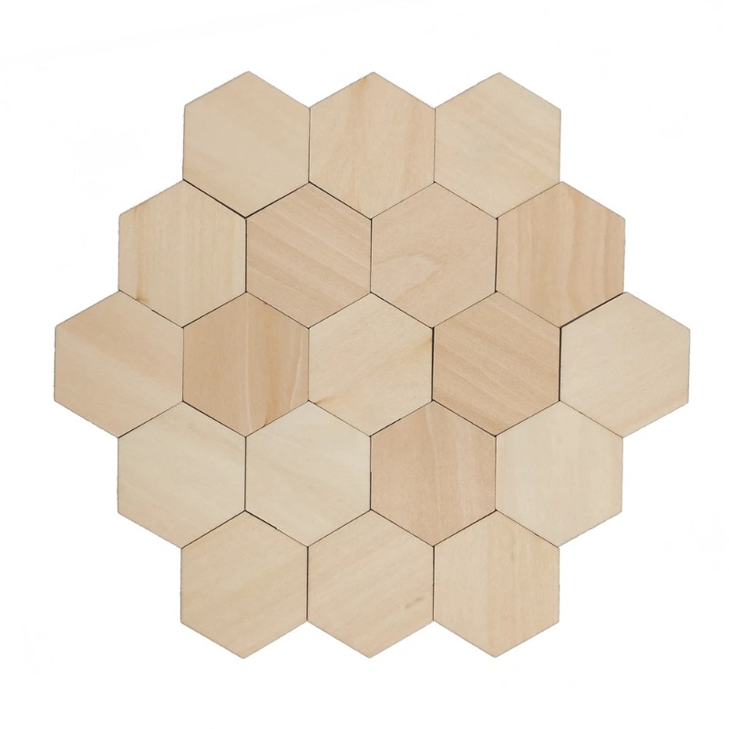 Craft Embellishments - 10-120mm Houten Zeshoek Blank Plakjes Onvoltooide