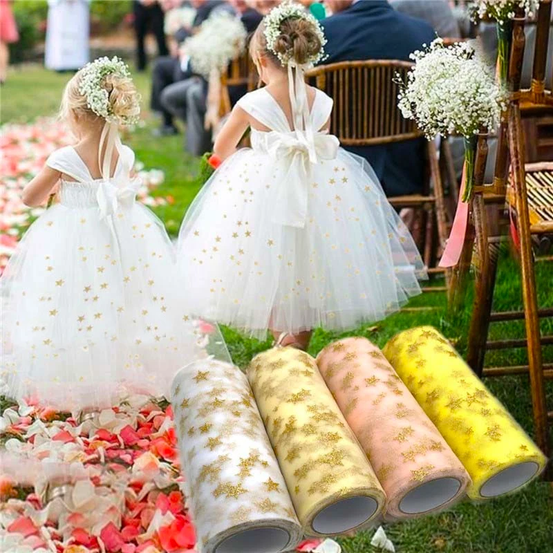 Organza Ribbon Spool - 6inch 10Y Tule Roll Organza Ster
