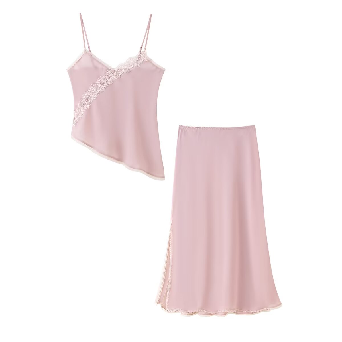 Elastic Lace Trim - Tidalyf 2025 Dames Roze Cami Top