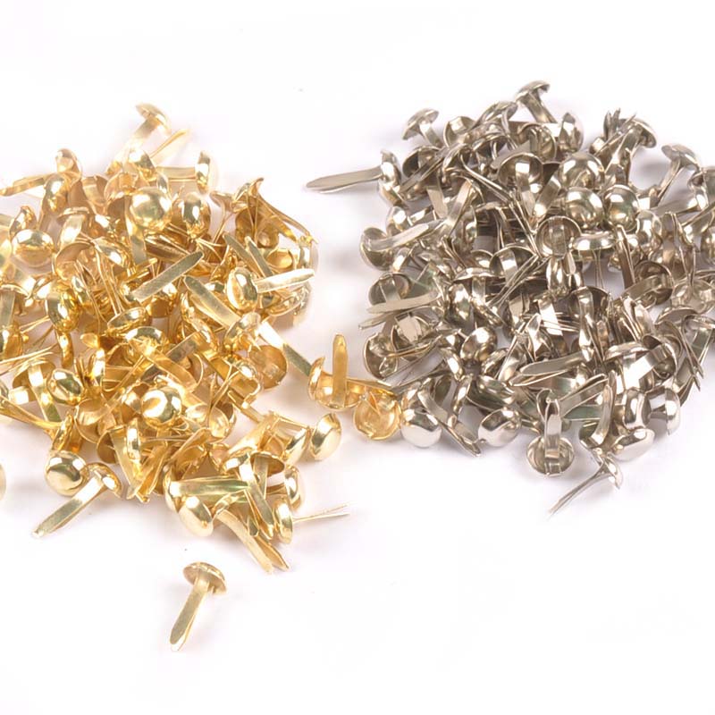 Embellishments For Scrapbooking - 100 Stuks Mix Ronde Brads Zilver/gouden