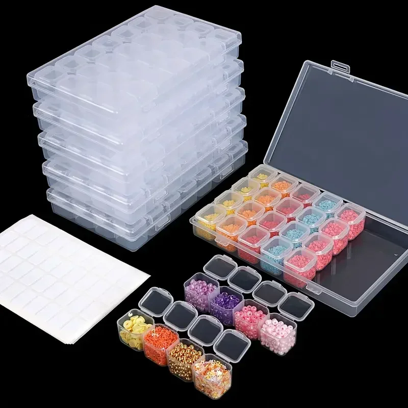 Craft Embellishment Storage - Opbergbox voor 28 vakjes diamantpainting gereedschap,