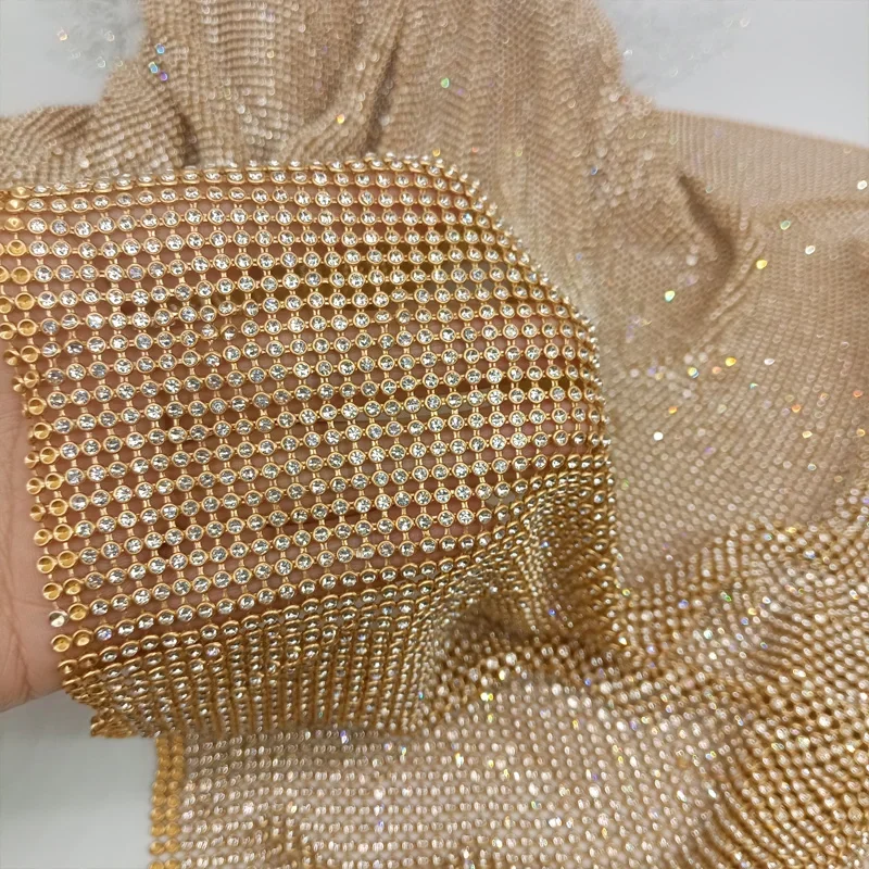 45x120 cm Sparkly Gold Base St - Crystal Mesh Fabric recensie en prijs