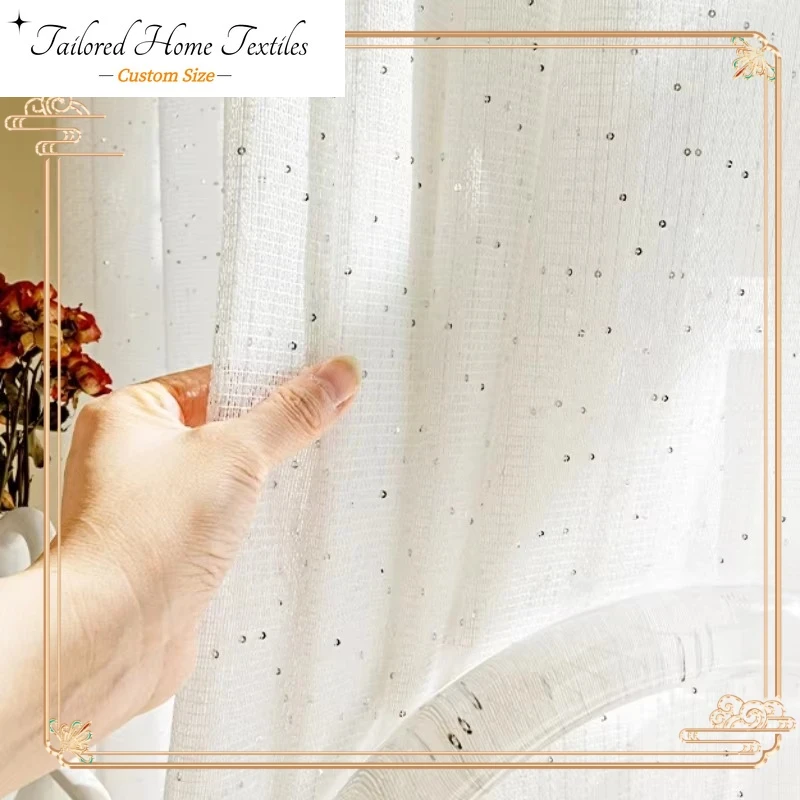 Franse pure gordijnen voor woo - Sequin Fabric Panel recensie en prijs