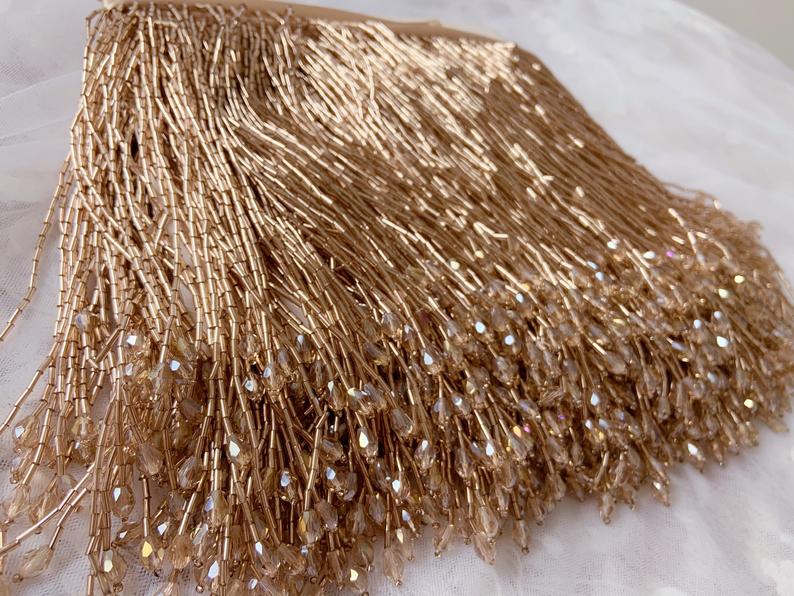 1 Yard Green Bead Fringe Tasse - Beaded Trim Fringe recensie en prijs
