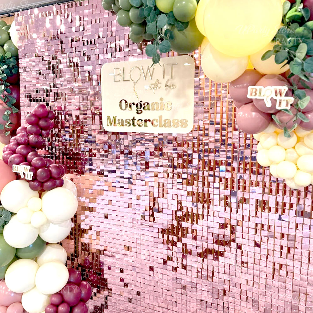 Glanzend roze muur achtergrond - Sequin Fabric Panel recensie en prijs