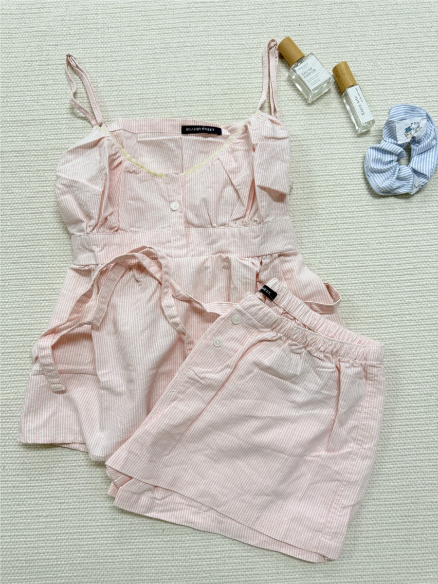 Roze gestreepte kant-trim tank - Elastic Lace Trim recensie en prijs