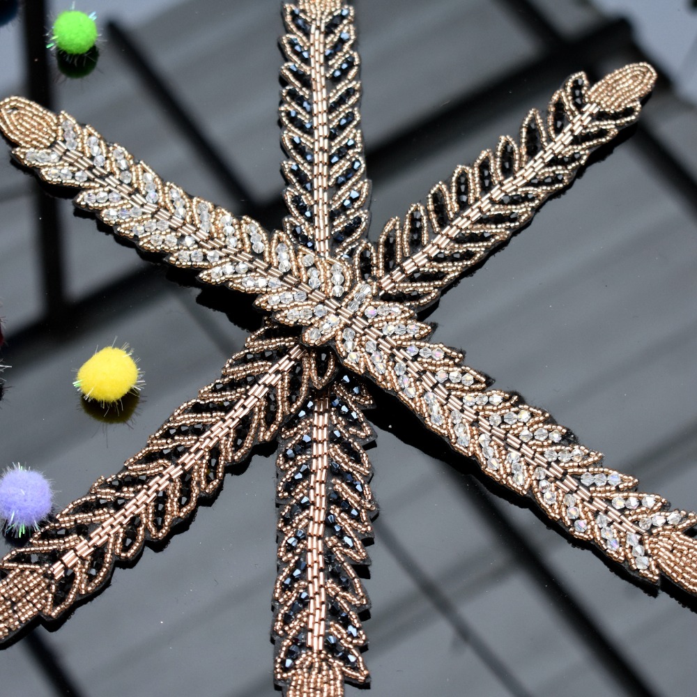 Lange bladeren handgemaakte ap - Beaded Trim Fringe recensie en prijs