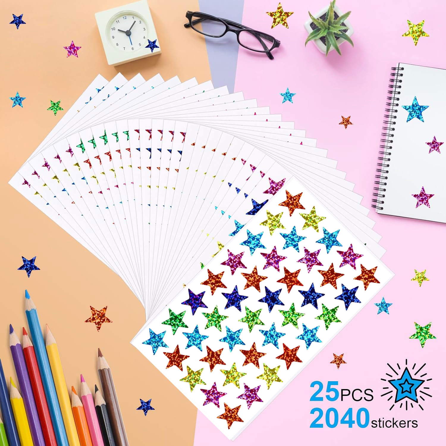 25 vellen sterstickers 2040 st - Glitter Vinyl Roll recensie en prijs
