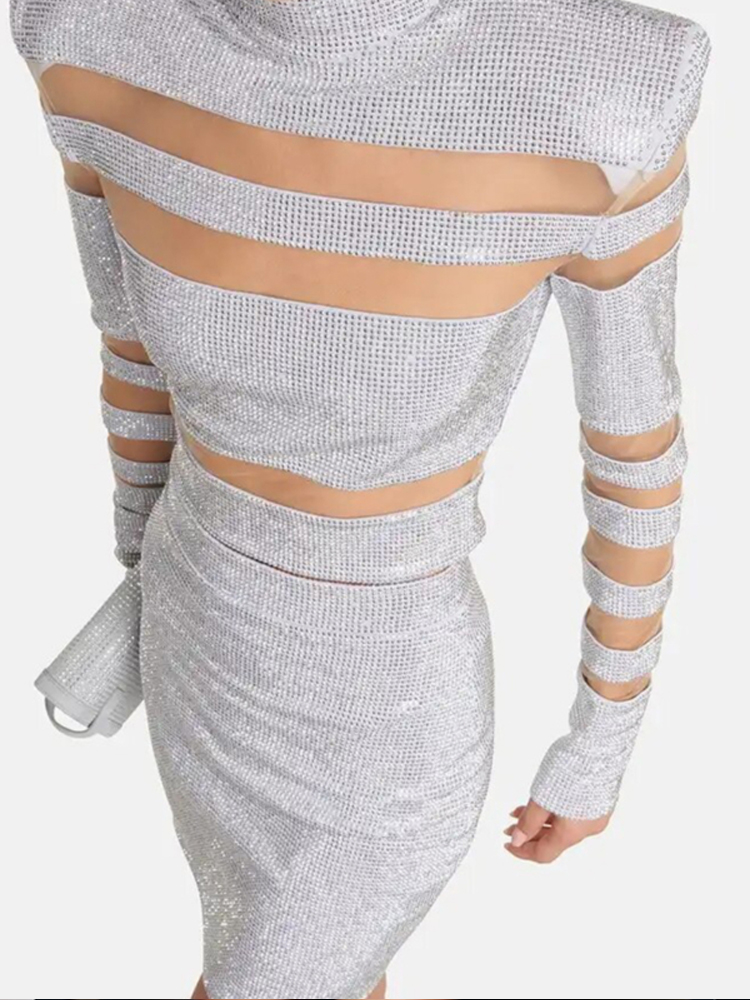 Sexy tweedelige bandageset met - Sequin Fabric Panel recensie en prijs
