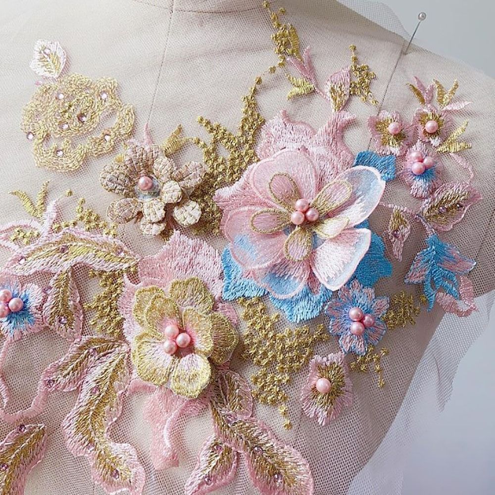 3D bloemen kralen kant stoffen - Embellishments For Scrapbooking recensie en prijs