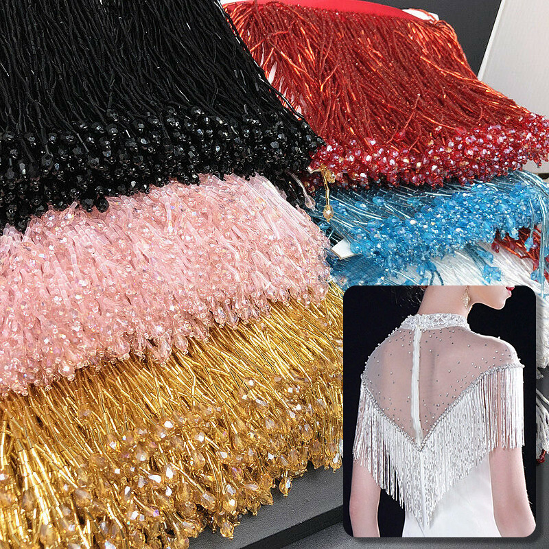 90X15Cm Crystal Kwastje Kant K - Beaded Trim Fringe recensie en prijs