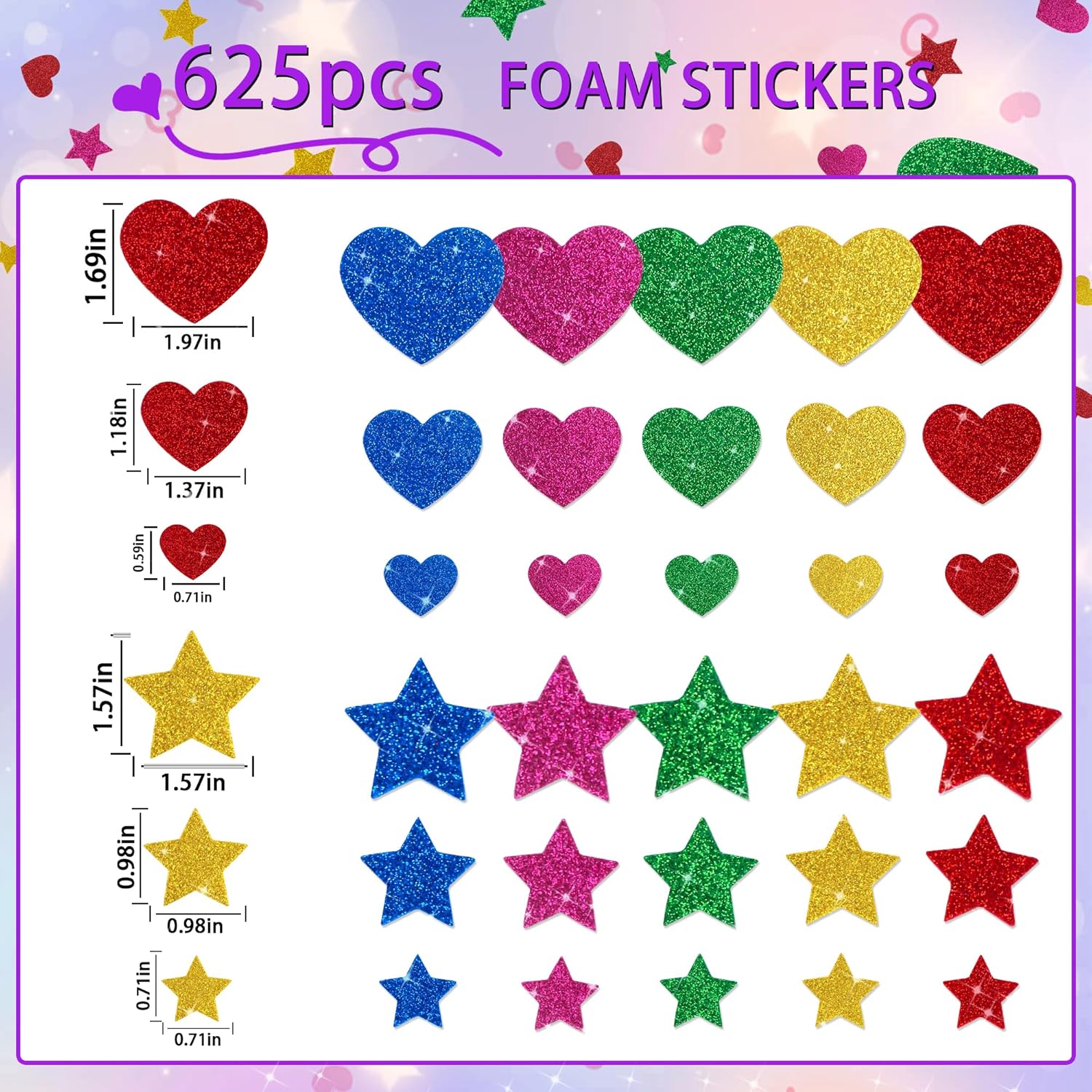 625 stuks glitter hart schuims - Glitter Vinyl Roll recensie en prijs