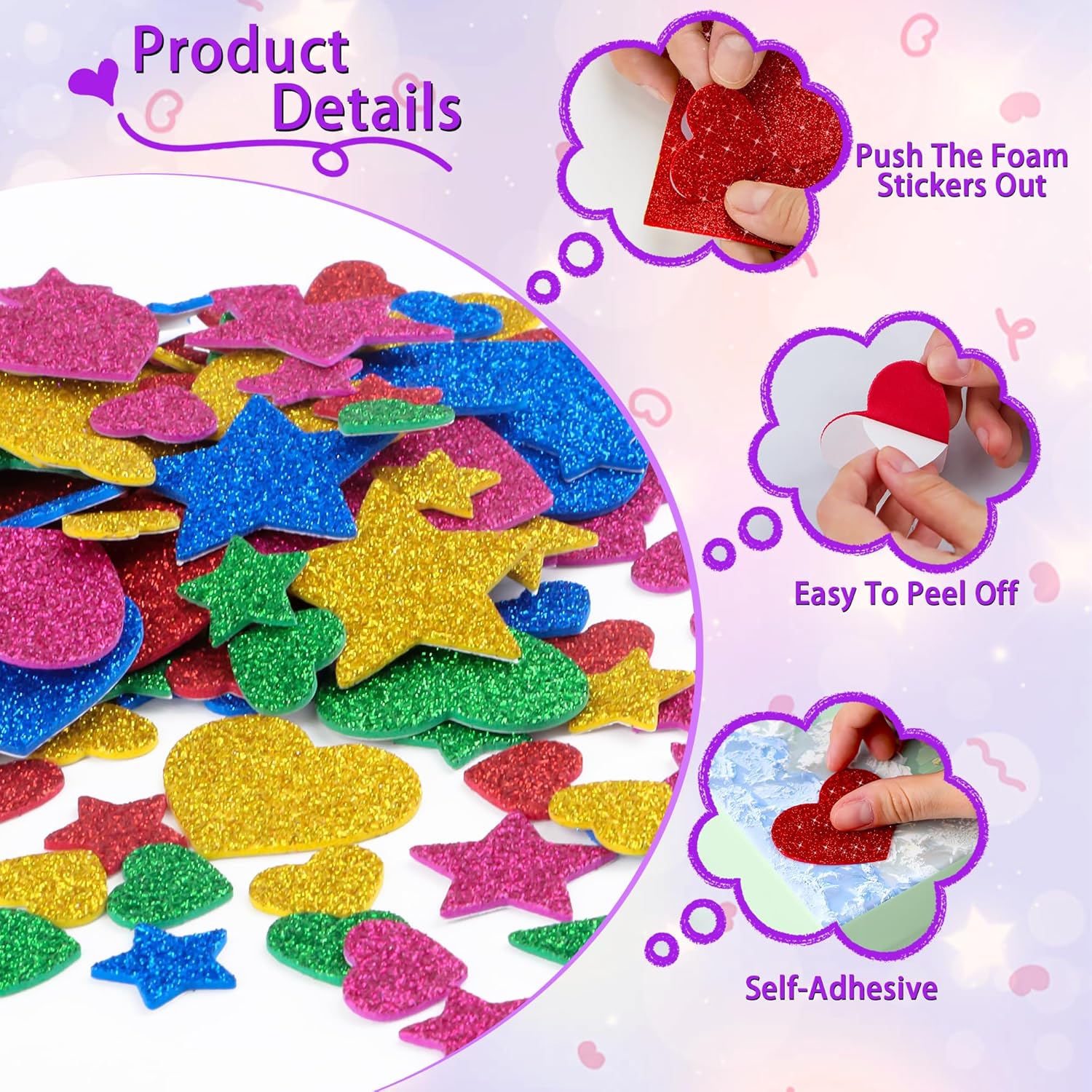 625 stuks glitter hart schuims - Glitter Vinyl Roll recensie en prijs