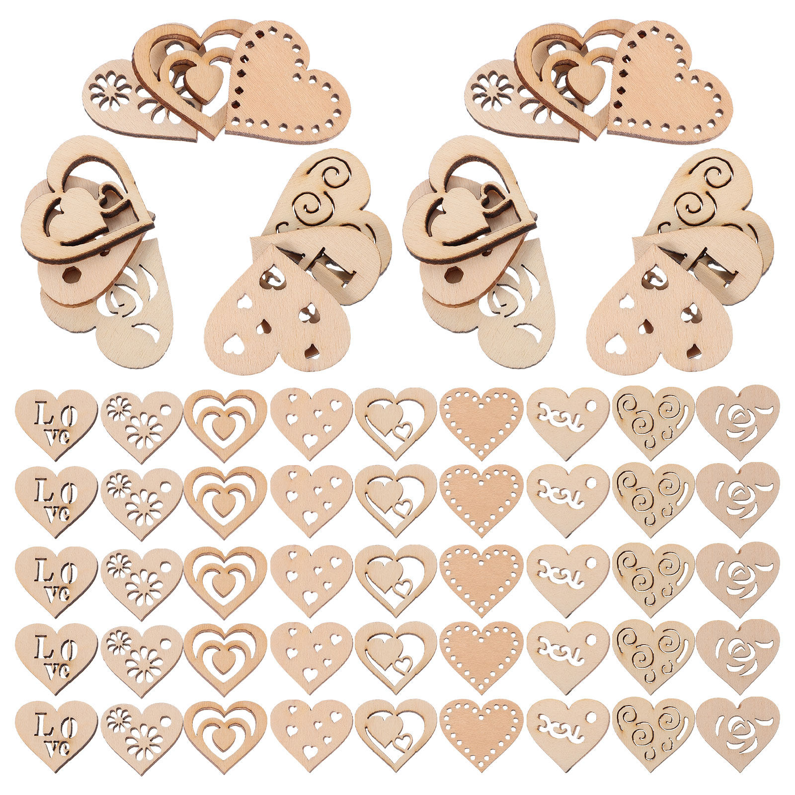 1Set houten hartjes, hangende  - Christmas Craft Embellishment recensie en prijs