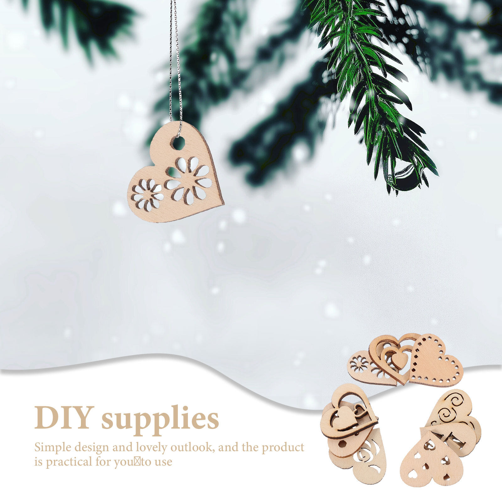 1Set houten hartjes, hangende  - Christmas Craft Embellishment recensie en prijs