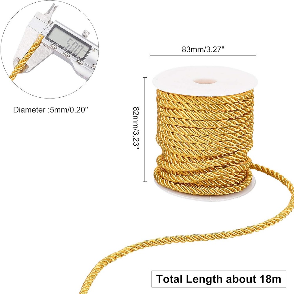 59 Voeten Gouden Koord 5 Mm Ge - Cord Trim Twisted recensie en prijs