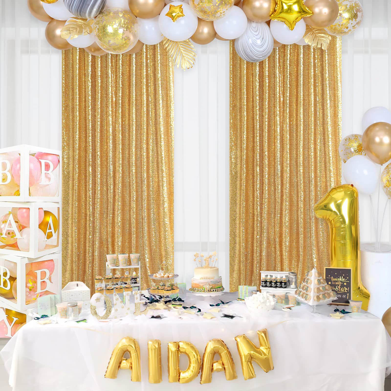 2 STKS Gold Sequin Party Achte - Sequin Fabric Panel recensie en prijs