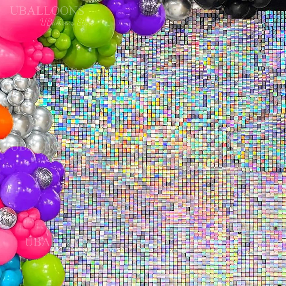 Iriserende zilveren glans wand - Sequin Fabric Panel recensie en prijs