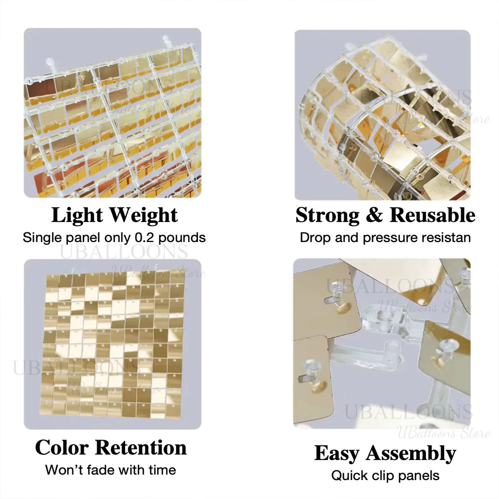 Iriserende zilveren glans wand - Sequin Fabric Panel recensie en prijs