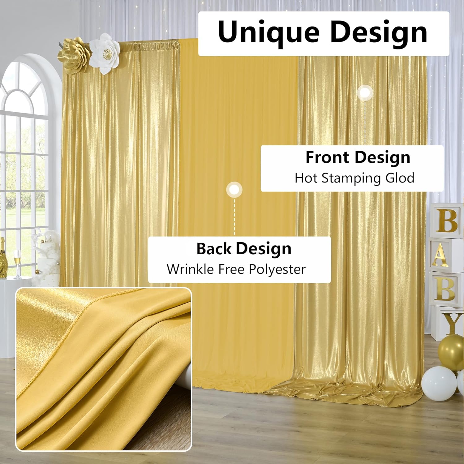2,3x7FT Kreukvrije Glitter 1-d - Sequin Fabric Panel recensie en prijs