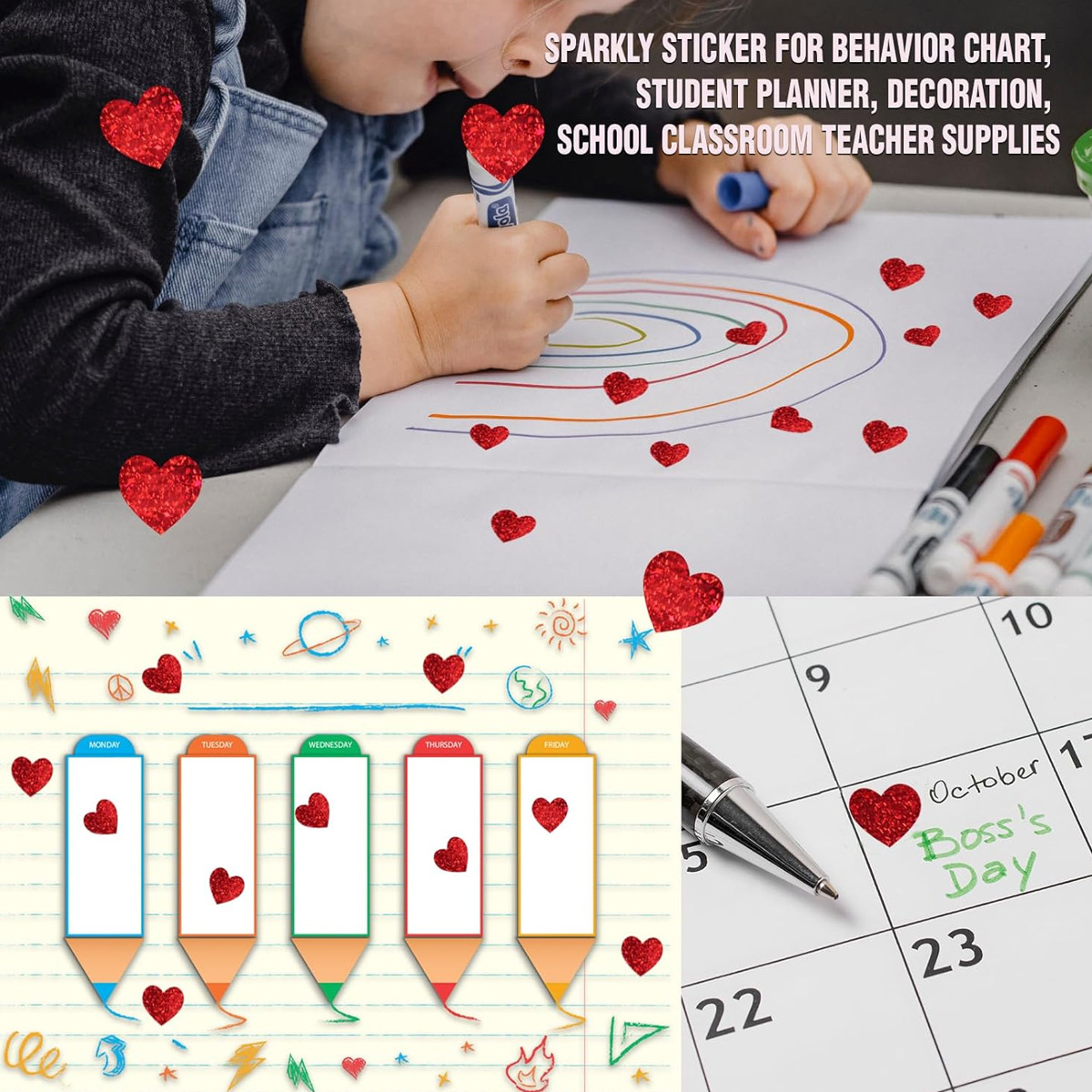 600 stuks rode hartstickers, k - Glitter Vinyl Roll recensie en prijs